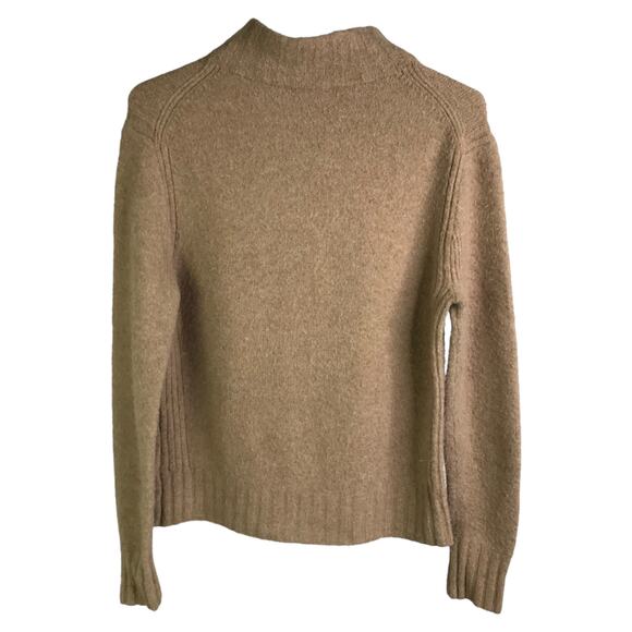 J.Crew Sweater Womens M Tan Alpaca Wool Knit Turtle Neck Long Sleeves Pullover - Picture 3 of 10